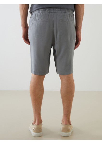 Yeni Sezon Standart Kalıp Keten Karışımlı Erkek Şort fırsatları