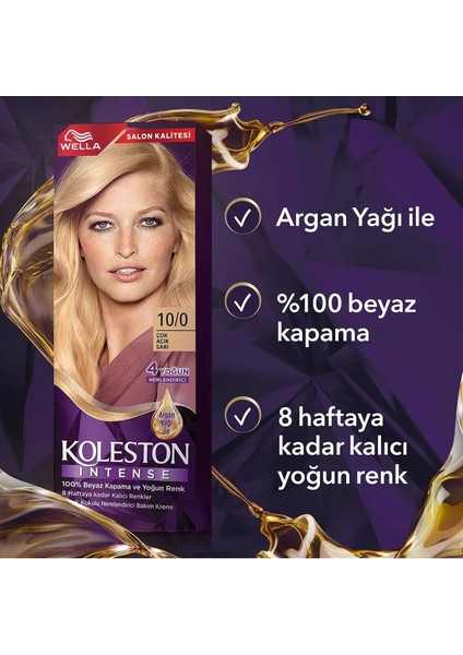 Koleston Intense Saç Boyası 10/0 Çok Açık Sarı - Salon Kalitesi