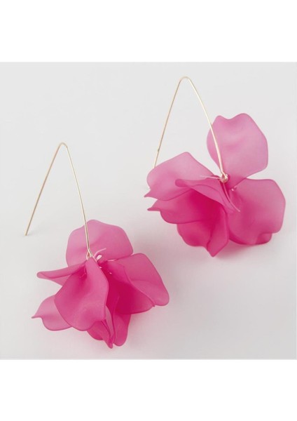 Ds-Derin Çiçek Figürlü Zara Küpe-Pembe