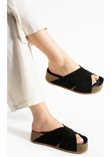 Kalın Taban Kadın Terlik Siyah indirimleri