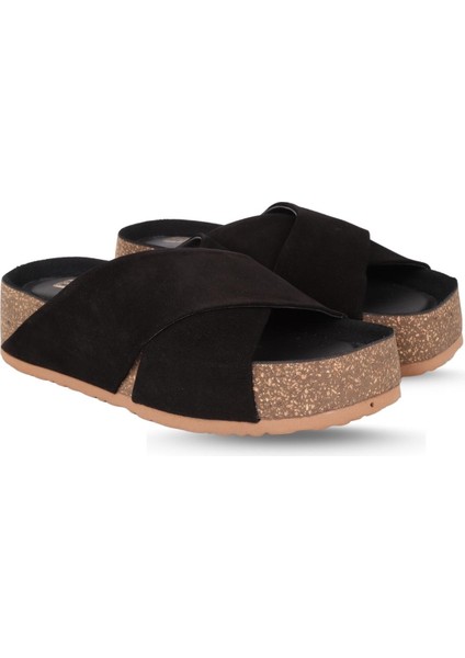Kalın Taban Kadın Terlik Siyah