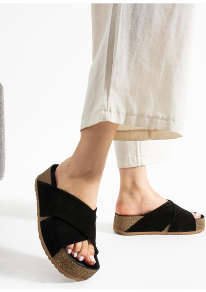 Kalın Taban Kadın Terlik Siyah