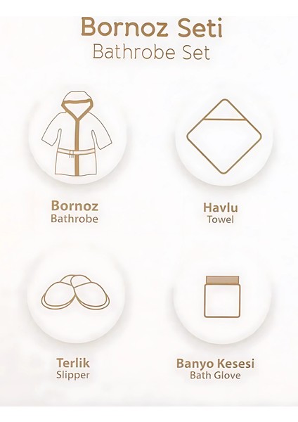 %100 Pamuk Çocuk Bornoz Seti – Kapşonlu Bornoz + Havlu + Terlik + Kese fiyatları