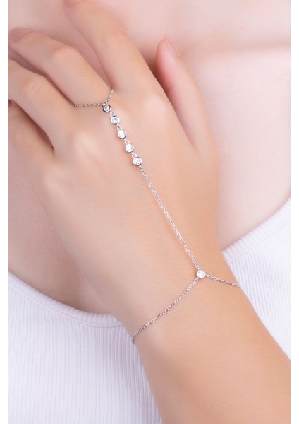Özel So Chıc... Taşlı 18 Ayar Beyaz Altın Kaplama 24 cm Gümüş Şahmeran fiyatları