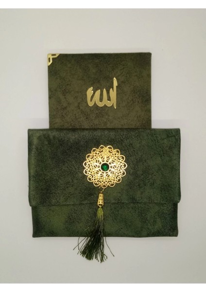 Lüks Çantalı Kadife Kaplı Yasin ( Yeşil ) fiyatları