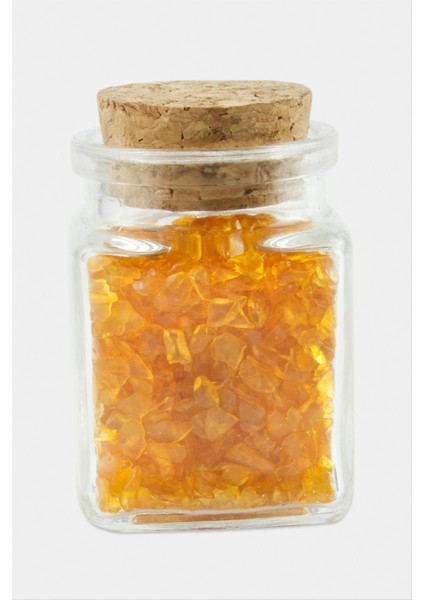 Ds-Derin Akik Taşı Cam Şişe Biblo-Sarı