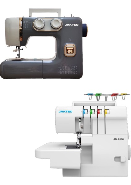 Jaktec A320 Dikiş Makinesi ve E360 4 Iplik Overlok Makinesi / Ev Tipi 2’li Makine Seti