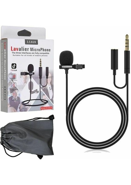 Powermaster JH-043-A Cep Telefonu Için 3.5 mm Jack Girişli Youtuber Yaka Mikrofonu modelleri