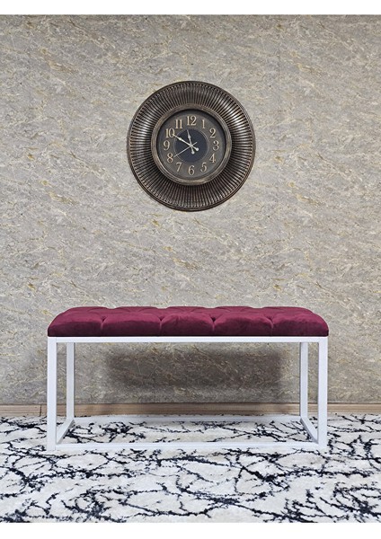 Beyaz Boyalı Diktörtgen 100 cm x 40 cm Oturak Puf - Bench - Makyaj Oturağı - Oturak Bordo Renk 100 x 40 Boyut/ebat modelleri