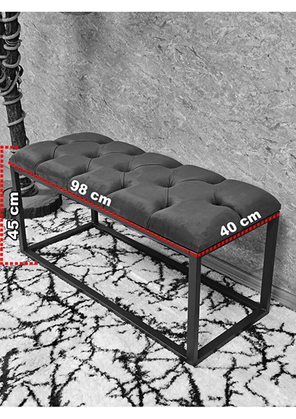 Beyaz Boyalı Diktörtgen 100 cm x 40 cm Oturak Puf - Bench - Makyaj Oturağı - Oturak Bordo Renk 100 x 40 Boyut/ebat indirimleri