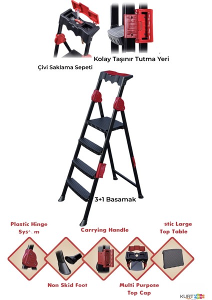 Strong Merdiven 3+1 Basamaklı Merdiven ROYALEKS-STRONG31