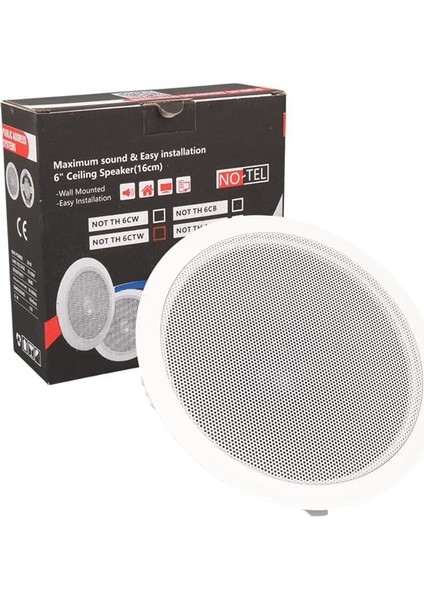 No-Tel TH6CTW 6'' 16 cm 20 Watt Beyaz Alçıpan Trafolu Hoparlör fırsatları