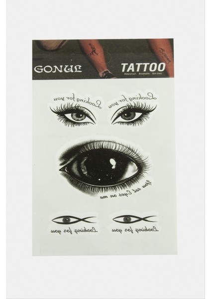 Ds-Derin Göz Tattoo Dövme Sticker-Beyaz