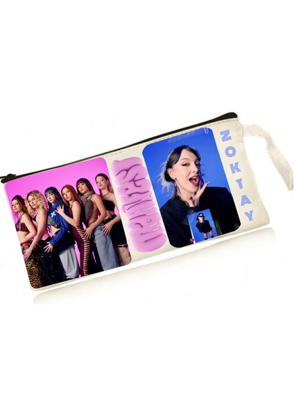 Manifest Grup Özel Tasarım Grup Resmi Zeynep Oktay Tasarımlı Pembe Manifest Yazılı Fermuarlı Cüzdan Kalemlik