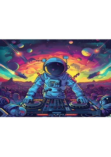 Uzayda Parti, Dj Astronot Duvar Örtüsü Duvar Halısı Wall Tapestry fırsatları