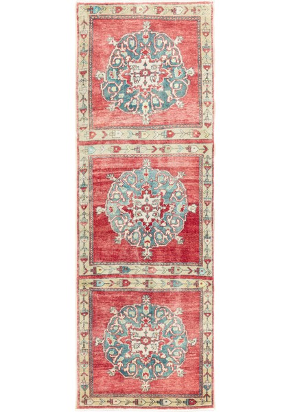 Krista Madalyon Desenli El Dokuma Yolluk 81X240 cm