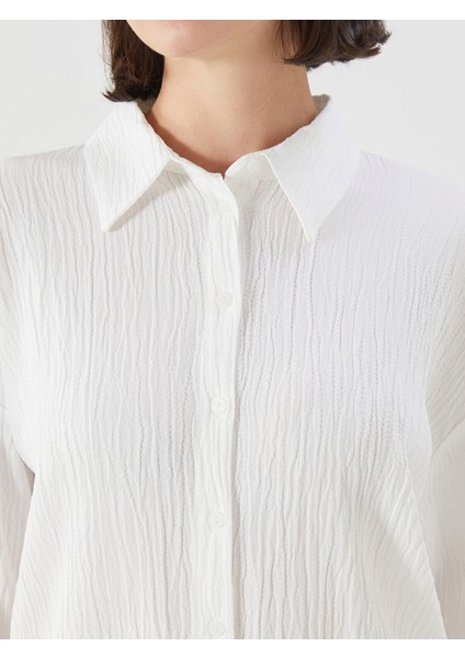 Yeni Sezon Dokulu Oversize Kadın Gömlek modelleri