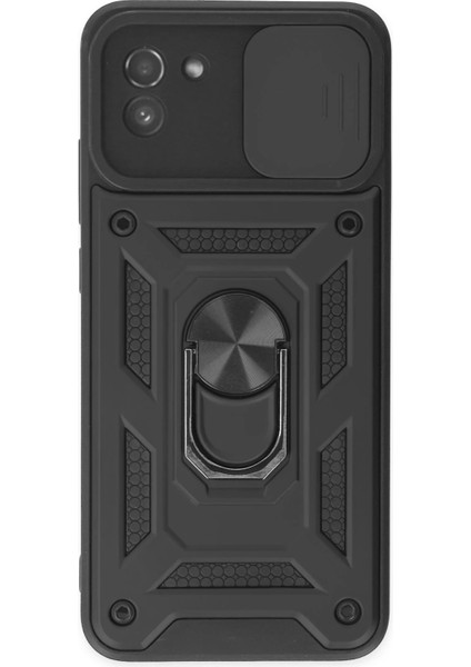 Bfs Samsung Galaxy A03 Kılıf Pars Lens Yüzüklü Silikon - Siyah
