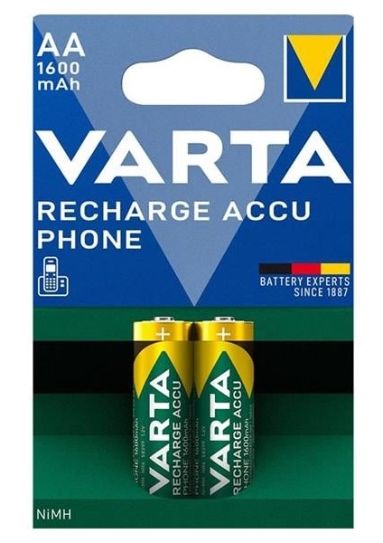 Varta T399 1.2V 1600 Mah Şarjlı Aa Kalem Pil (2'li Paket)