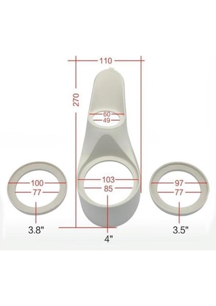 For-X Xyp-Pod2 3.5'' - 3.8'' - 4'' Tweeter Montaj Yuvası 1 Çift (Plastik) fırsatları