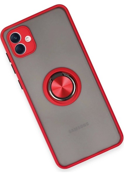 Bfs Samsung Galaxy A04 Kılıf Montreal Yüzüklü Silikon Kapak - Kırmızı modelleri