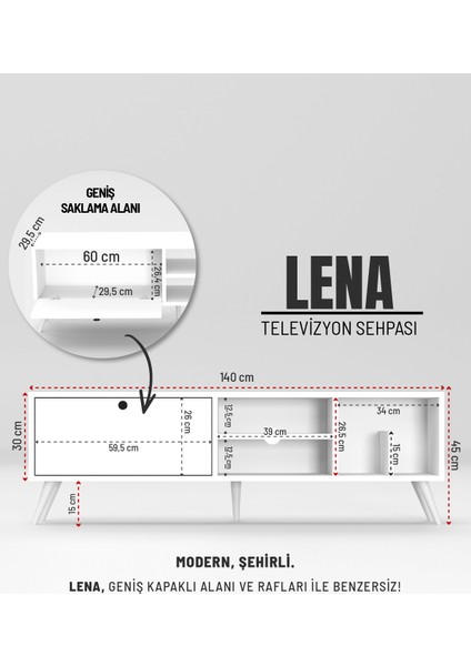 Lena Tv Sehpası, Tv Standı, Televizyon Ünitesi fiyatları