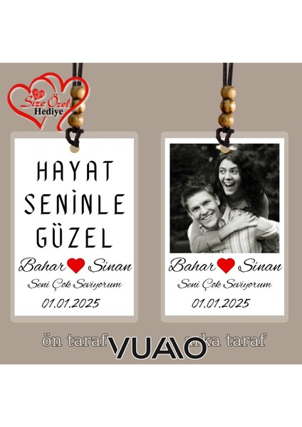 Kişiye Özel Isimli, Fotoğraflı ve Sözlü Araba Süsü - Araba Dikiz Aynası Süsü - Size Özel Hediye modelleri