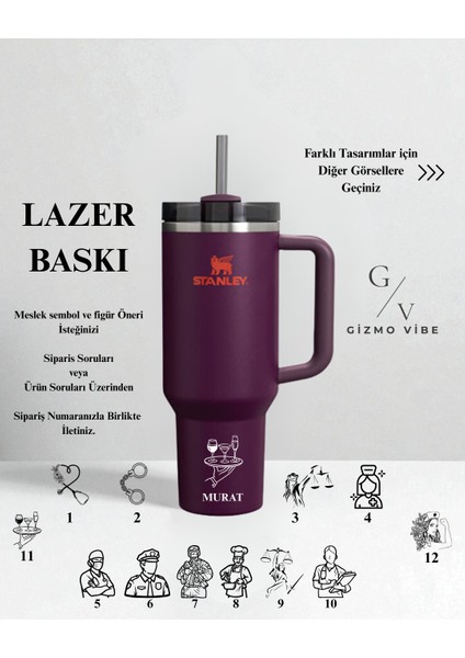 Kişiselleştirilebilir Stanley Quencher Pipetli Termos Bardak 1.18 Lt Özel Isimli/ Tasarımlı indirimleri