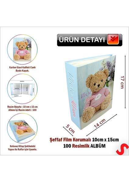 Bebek Fotoğraf Albümü, 10CM x 15CM x 100 Resimlik - Mavi fiyatları
