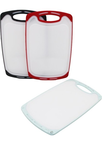 31X20CM Küçük Plastik Kesim Panosu Kaymaz Silikon Kenarlık - 10MM Kalınlık (4915)