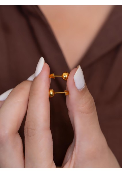14 Ayar Altın Top Küpe 5 mm indirimleri