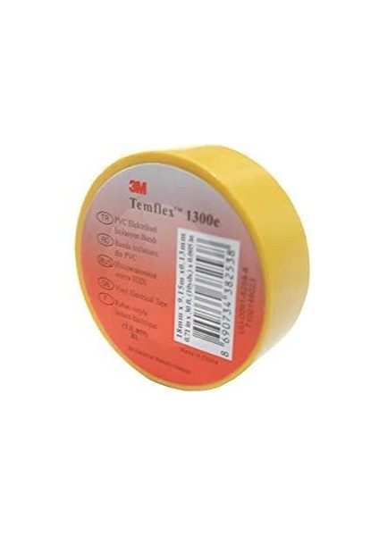 3m Temflex Sarı Izole Elektrik Bant 18 mm