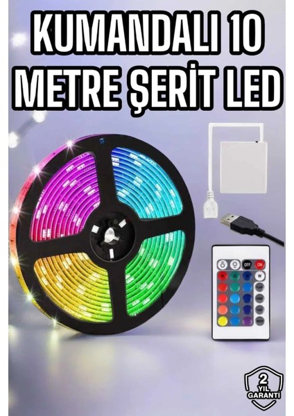Smart Şerit LED Tv Arkası Renkli Kumandalı 10 Metre