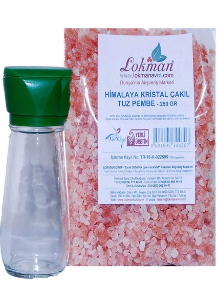 Tuz Karabiber Değirmeni Yeşil + Himalaya Çakıl Tuz Pembe 250 gr