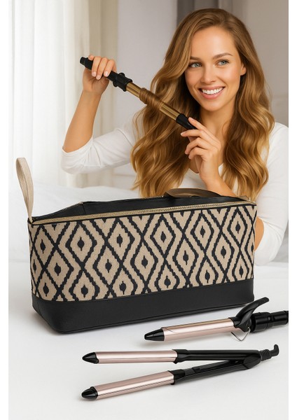 Saç Düzleştirici Maşa Çantası Makyaj Kozmetik Seyahat Büyük Makyaj Çantası