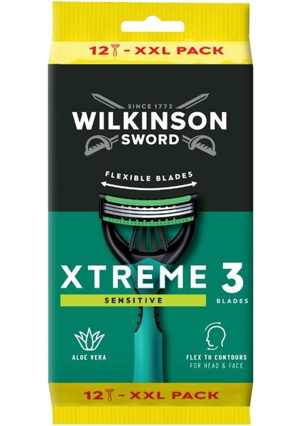 Xtreme 3 Sensitive 12 Adet Xxl Erkek Tıraş Bıçağı- Hassas Ciltler