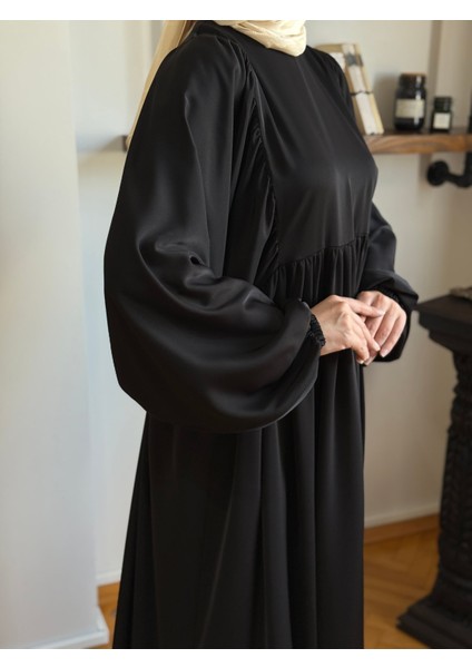 Siyah Balon Kollu Oversize Elbise 5096 fiyatları