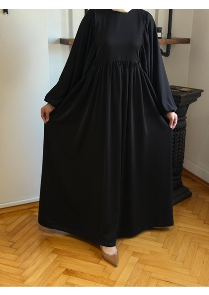 Siyah Balon Kollu Oversize Elbise 5096 fırsatları