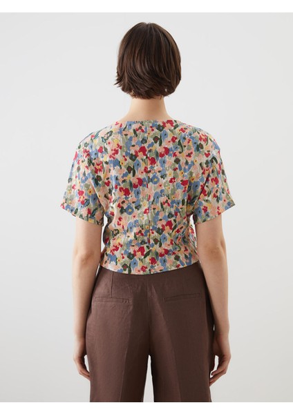Yeni Sezon V Yaka Çiçekli Bluz fırsatları