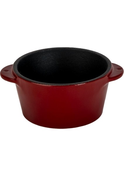 Döküm Yuvarlak Sufle / Sos Kabı. Çap(Ø)8cm.-Bordo