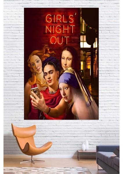 Kızlar Gecelerde , Hayal Buluşma Duvar Örtüsü Duvar Halısı Wall Tapestry