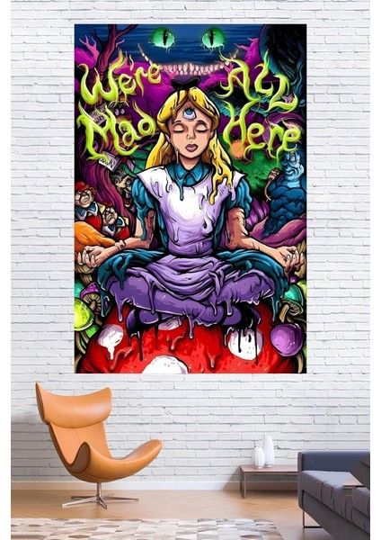 Alice In Wonderland Duvar Örtüsü Duvar Halısı Wall Tapestry