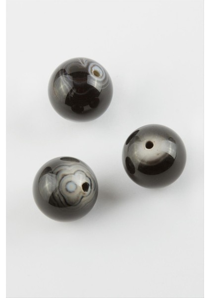 Ds-Derin Akik Doğaltaş Kolye Ucu 2 Cm-Siyah