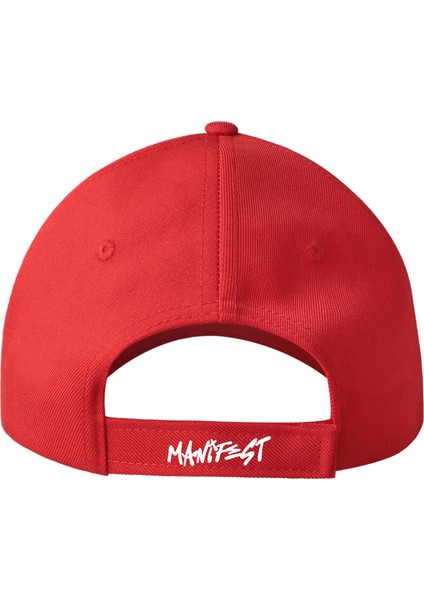 Manifest Grup Tasarımlı Beyaztonda Manifest Yazı Baskılı %100 Pamuk Kırmızı Kep Şapka modelleri