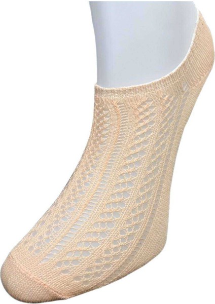 12 Adet Kadın Sneaker Dantelli File Pamuklu Yumuşak Çorap