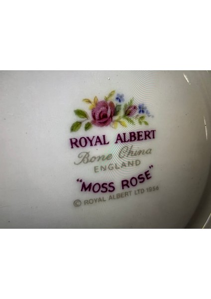 Royal Albert Moss Rose Çay Kahve Fincanı Fincan Tabağı ve Pasta Tabağı