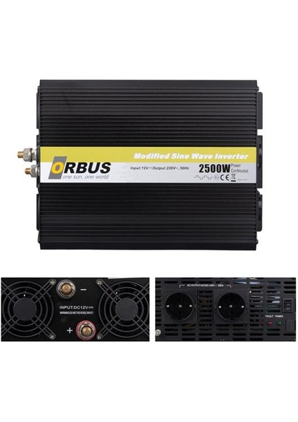 Orbus MS12-2500 12 Volt 2500 Watt Modified Sinus Inverter