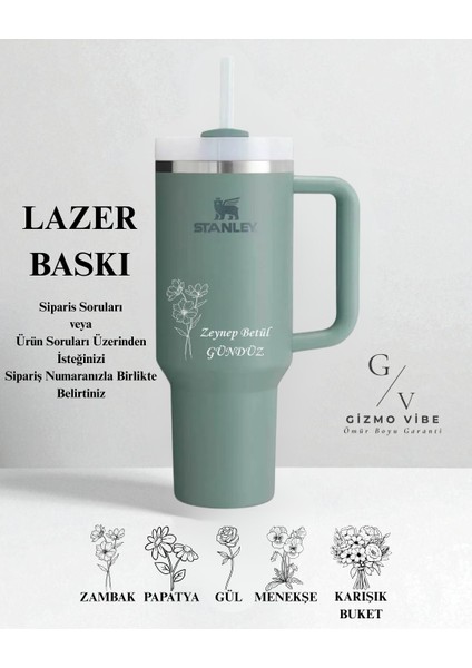 Kişiselleştirilebilir Stanley Quencher Pipetli Termos Bardak 1.18 Lt Özel Isimli fiyatları