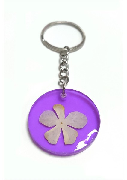 Ds-Derin Kartopu Çiçeği Papatya Epoksi Anahtarlık-Mor fiyatları