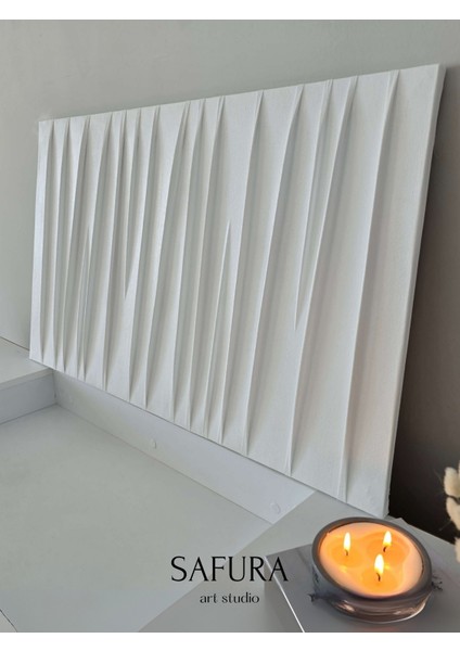 Dokulu Tablo – El Yapımı 3 Boyutlu Alçı Minimalist Dekor, Modern Iskandinav Duvar Sanatı (Esinti) indirimleri